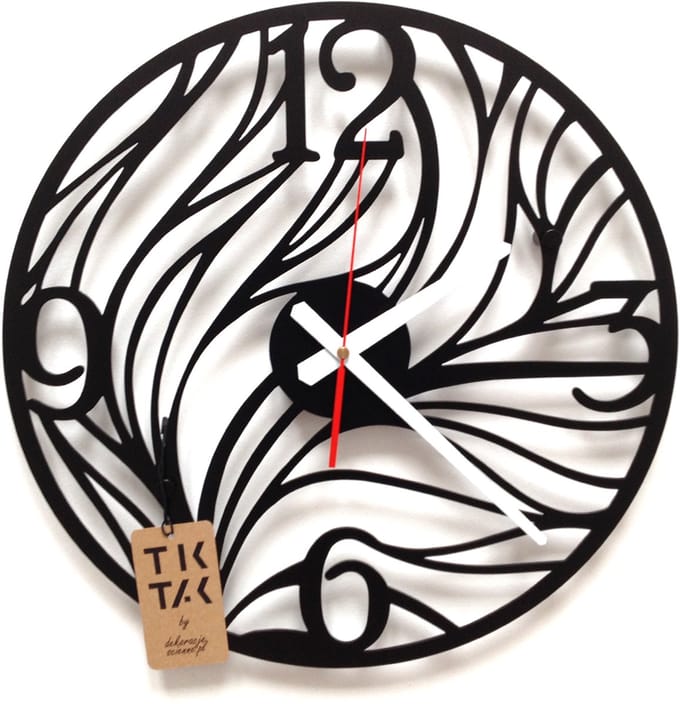 Decorizzly Manche - Wandklok - 40cm - Zwart Halfglans - 3D Effect