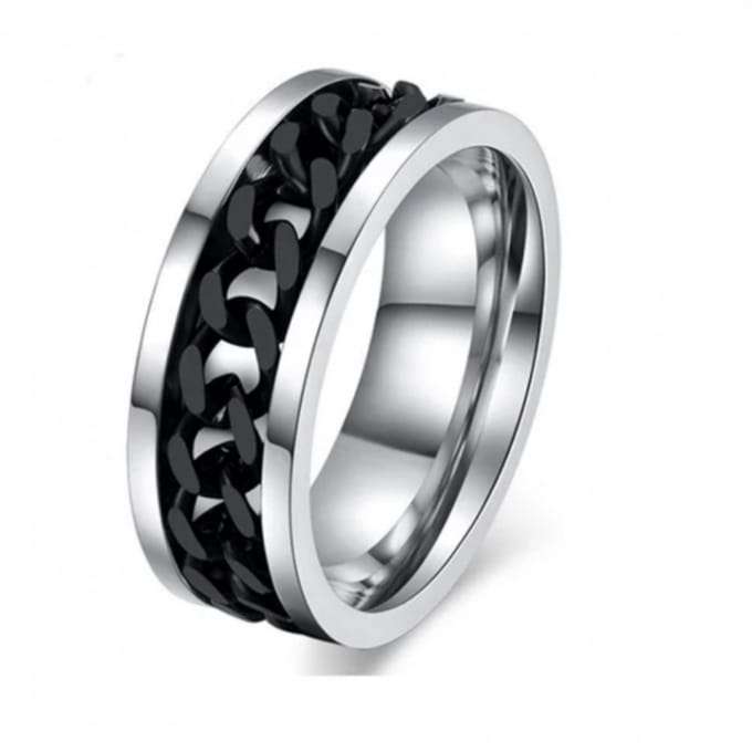Ring- RVS-MT 12- Kabel-Zilverkleur-Zwart - Charme Bijoux