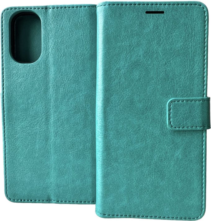 Portemonnee Bookcase Hoesje Geschikt voor: Motorola Moto E32 / E32s - Mint groen