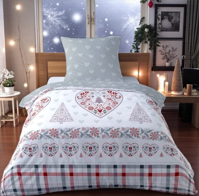Dekbedovertrek Flanel - Winter - 1 persoon - 140 x 200 cm - Satimolo