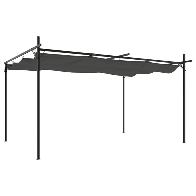 vidaXL - Pergola - met - uitschuifbaar - dak - 395x292x230 - antracietkleurig