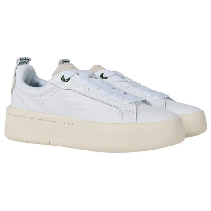 Lacoste Carnaby leren platformschoenen voor dames (Wit, Groen)