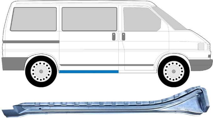 Schuifdeur dorpel reparatiepanel voor Volkswagen Transporter T4 1990-2003