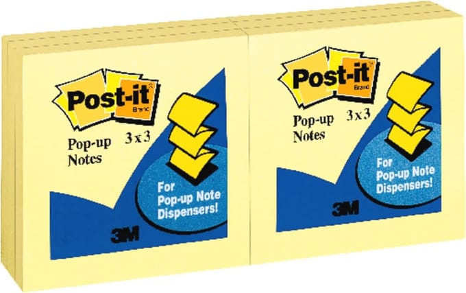 Pop-up notities 3x3 inch - Gele navullingen voor gemakkelijk communiceren