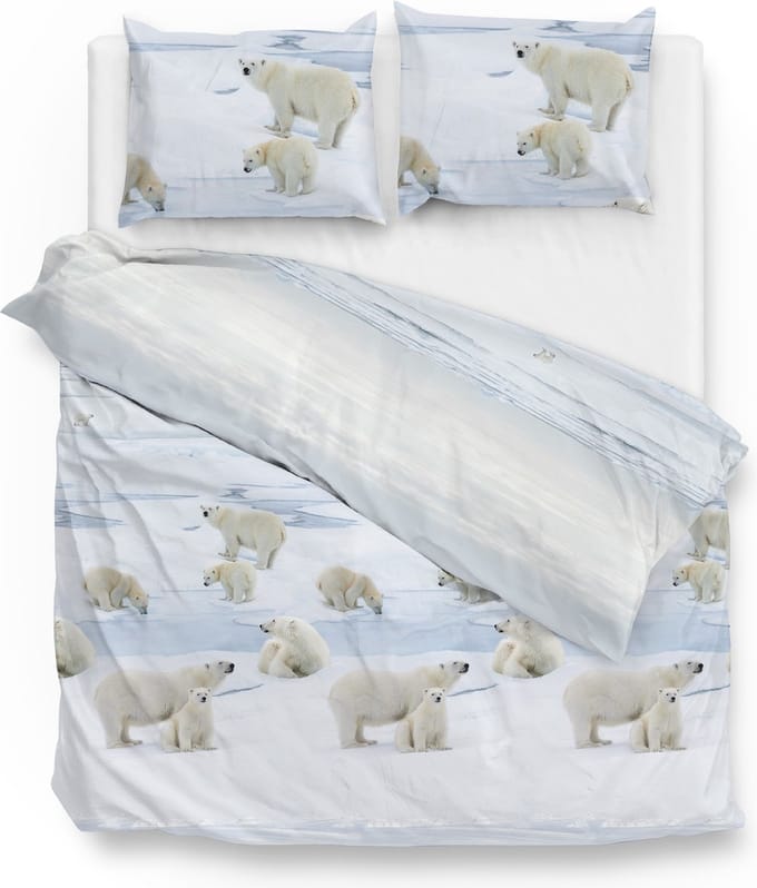 Zohome Ber Dekbedovertrek - Flanel - Extra breed - 260x200/220 cm - Blue