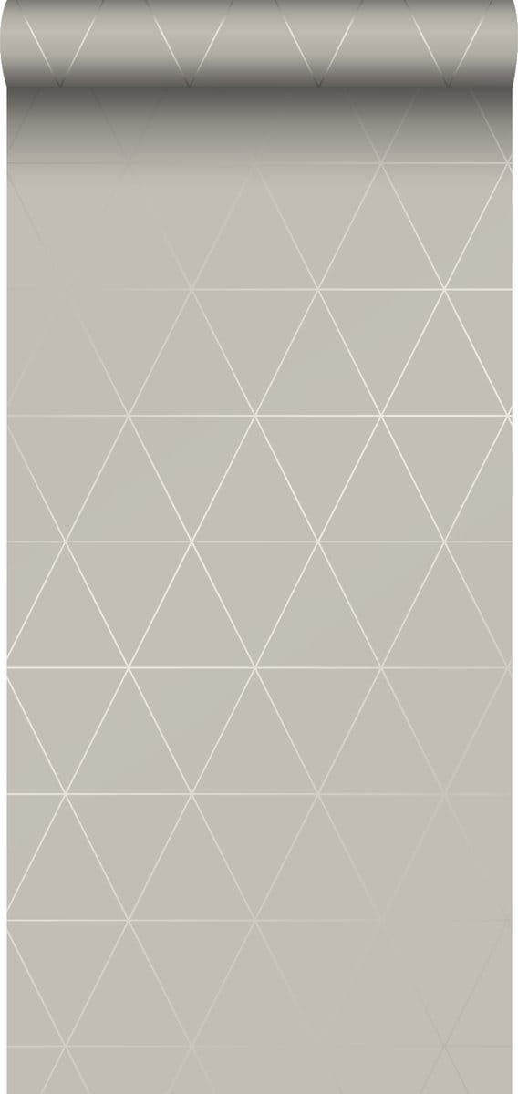 Origin Wallcoverings behang grafische driehoeken glanzend grijs - 347744 - 0,53 x 10,05 m