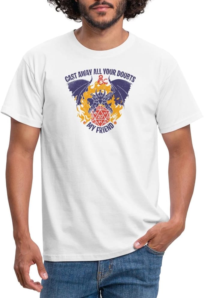 Dungeons And Dragons Hellfire-Draak En D20 Kubus T-Shirt Heren