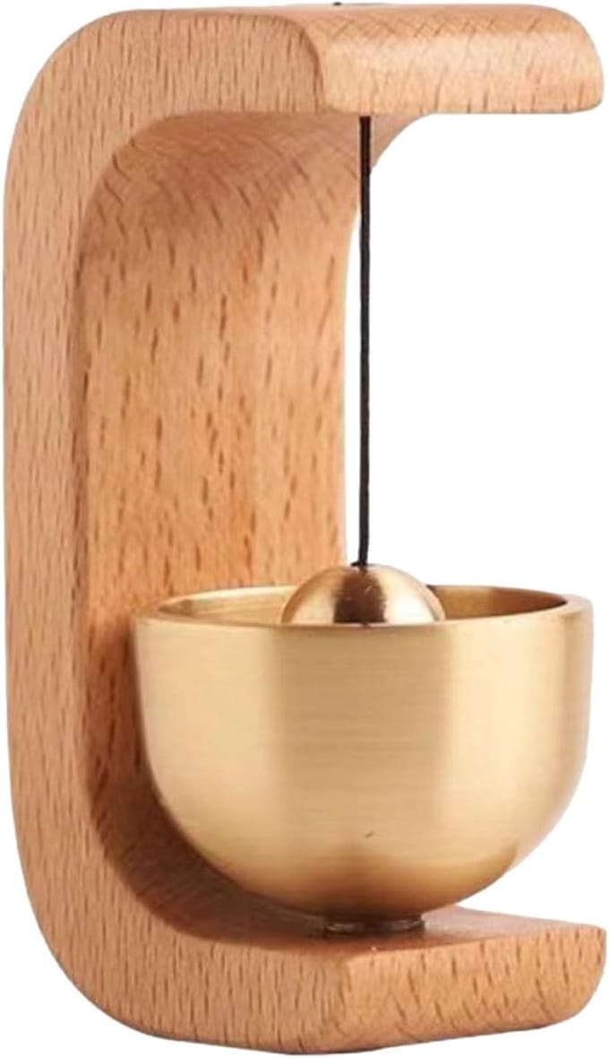 Houten Deurbel - Deurklok Windgong - Winkel Entree - Ambachtelijk Vakmanschap - 18.5L x 17B cm - Beuken Hout