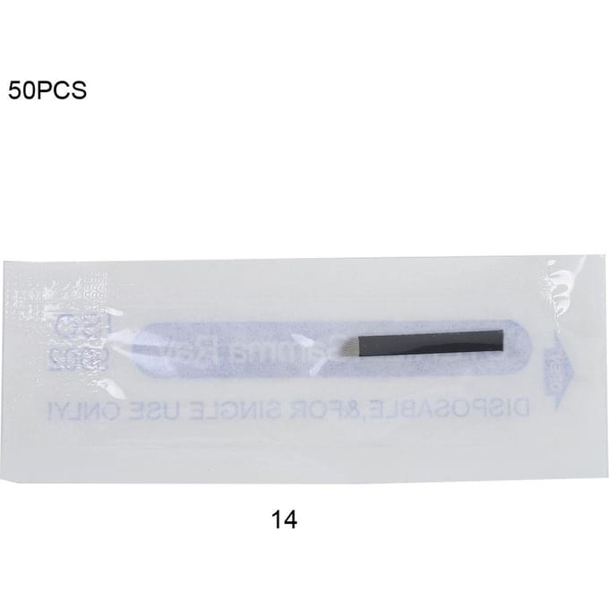 50pcs Microblading Eyebrows Needles Eyebrow Eye Lips Tattoo Needles 912141621 Pins (16 pin) 14 needles