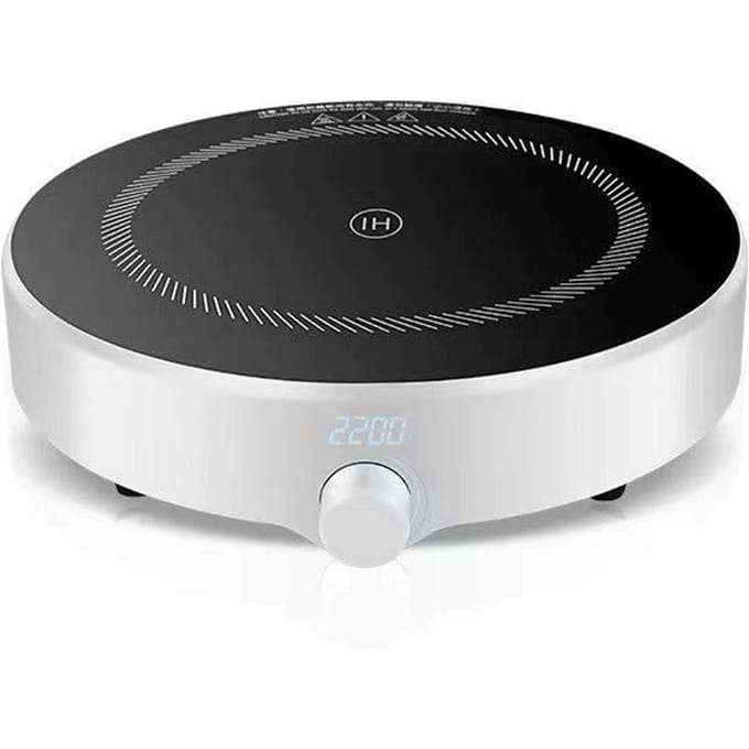 Draagbaar rond elektrisch inductiefornuis voor thuiskeuken mini-inductiekookplaat black