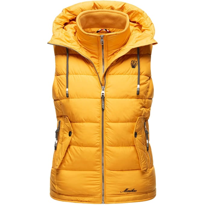 Marikoo dames gewatteerd vest – Taisaa, licht met capuchon & snackvak