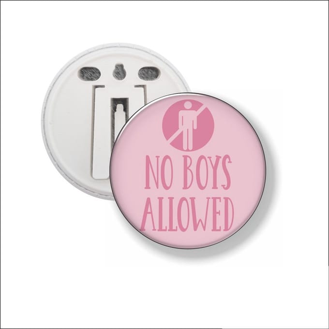 Button Met Clip 58 MM - No Boys Allowed