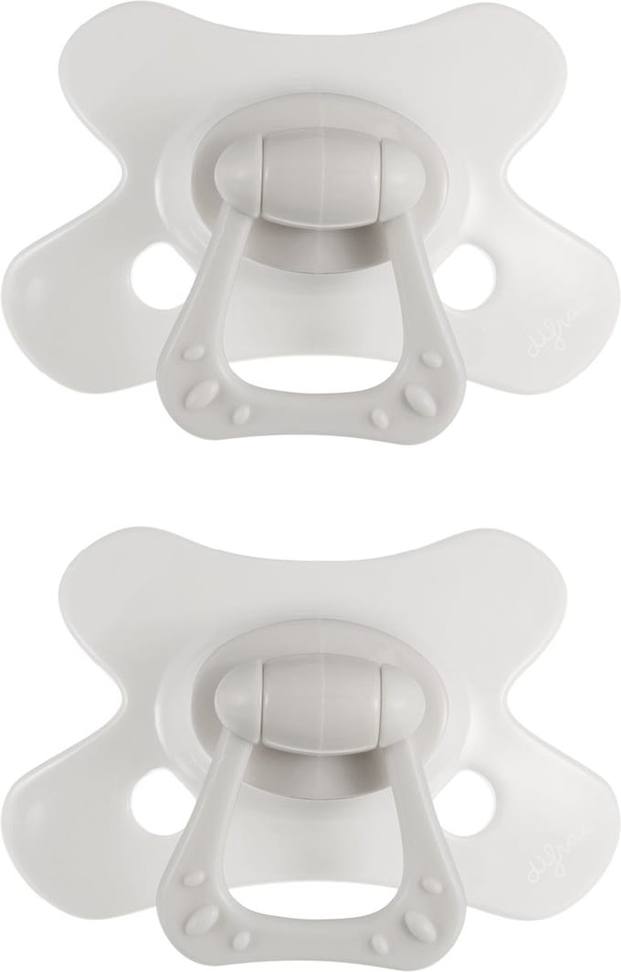 Difrax Fopspeen Natural - 18+ Maanden - Lichtgrijs - 2 Stuks