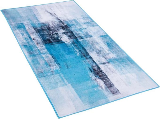 TRABZON - Laagpolig vloerkleed - Turquoise - 80 x 150 cm - Polyester