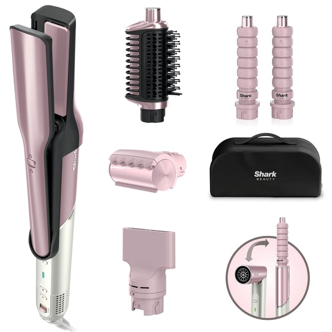 Shark Beauty Shark Glam Ceramic & Air Styling And Drying System With Frizzfighter- Pink