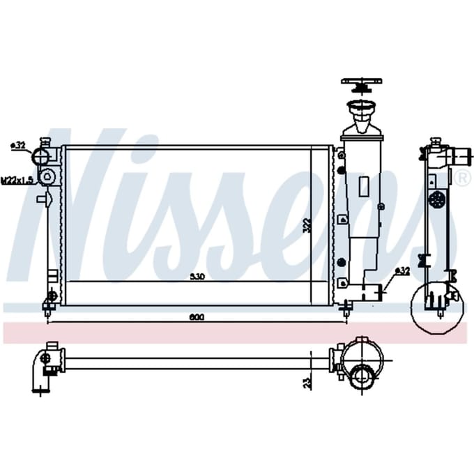 Radiator, motorkoeling NISSENS 61276