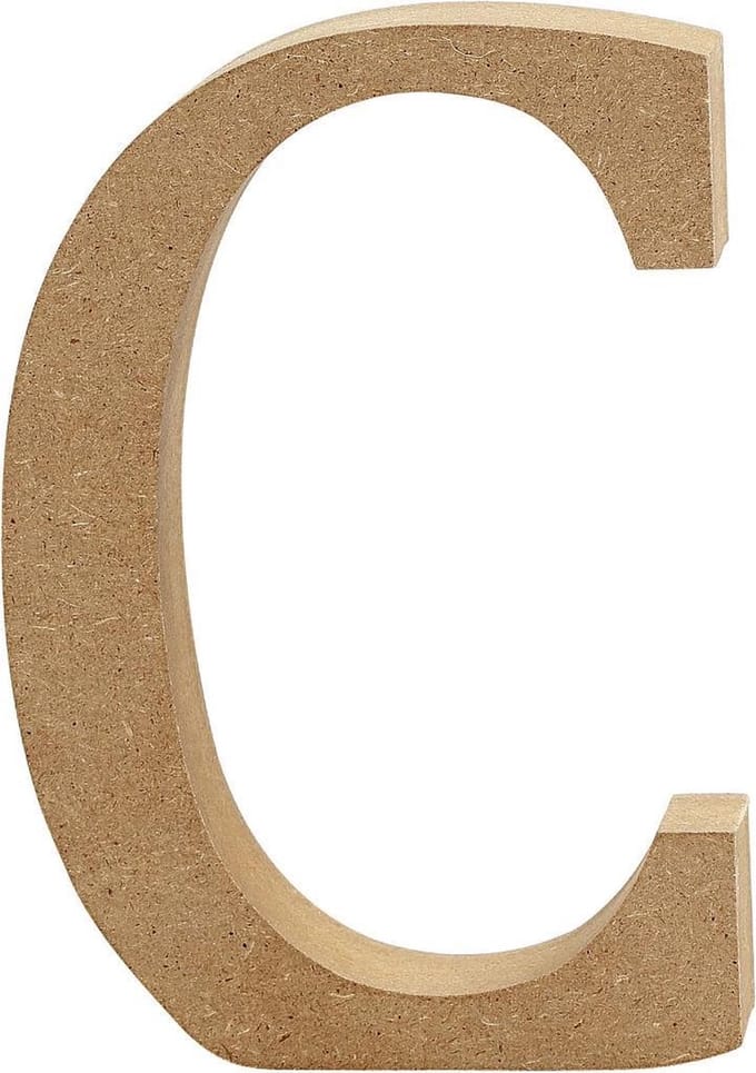 Letter, C, H: 8 cm, dikte 1,5 cm, 1 stuk