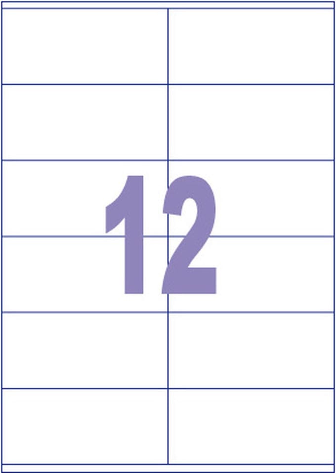 Kangaro etiket - inkjet/laser/kopieer - 105x48mm - 100 vel - 12 stickers per vel