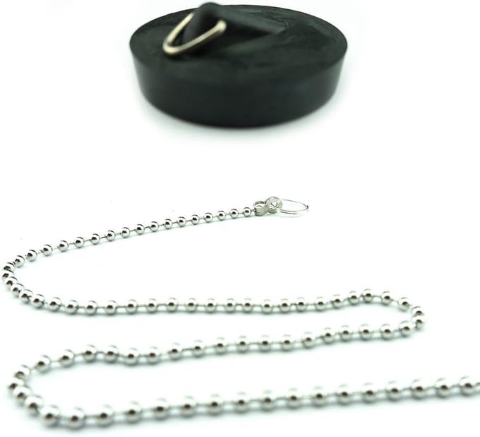 Gootsteenstop 48,5mm met ketting (Chroom) 40cm
