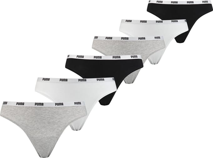 Puma Maat XS 6-Pack dames strings - Katoenen strings dames multipack - Voordeelverpakking - Combi