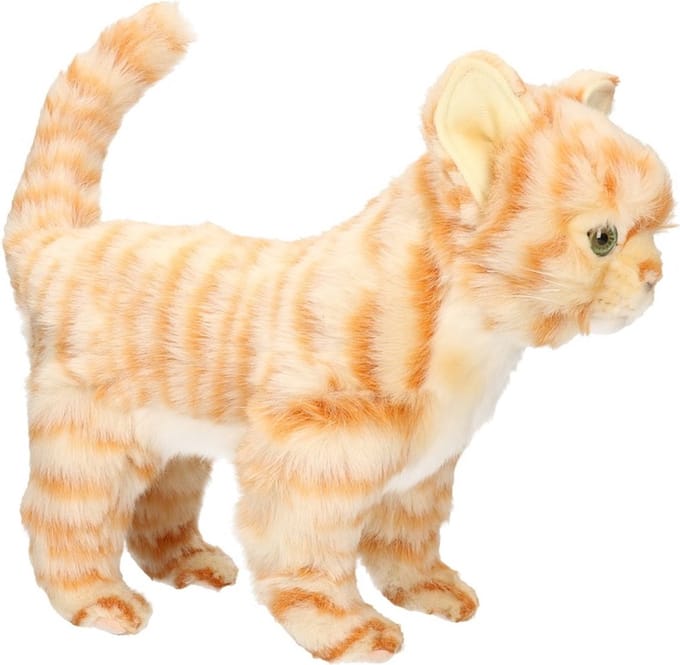 Hansa knuffel kitten - Realistische rode kat van 30 cm - Zacht pluche