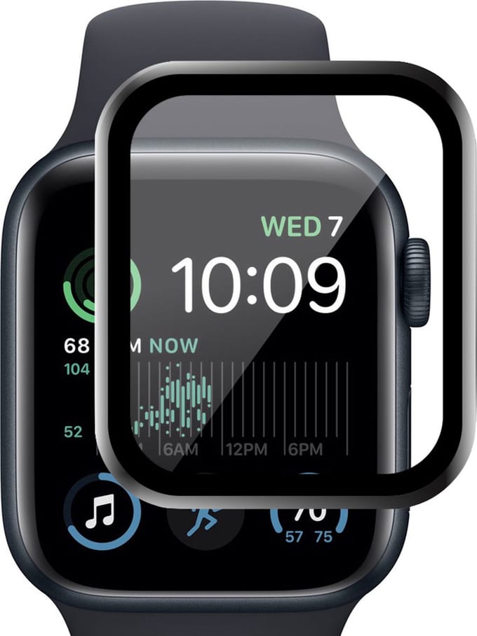 Screenprotector geschikt voor Apple Watch SE 2022 44 mm - PET Glasfolie Full Screen Protector