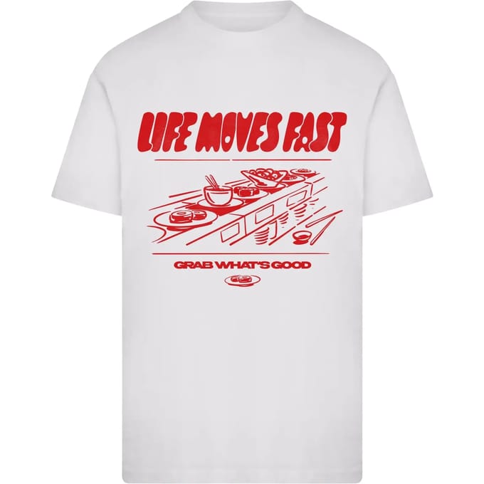 Mister Tee - Life Moves Fast Grab What is Good Heren Tshirt - S - Wit