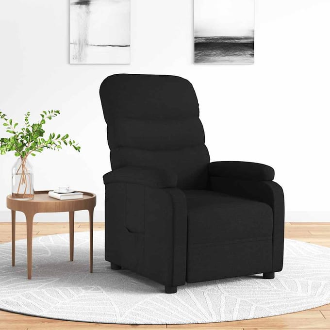 vidaXL - Fauteuil - verstelbaar - stof - zwart