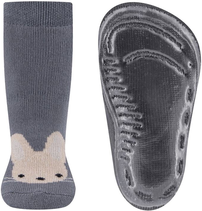 Antislip kindersokken met konijn - Stahlgrau - 21-22