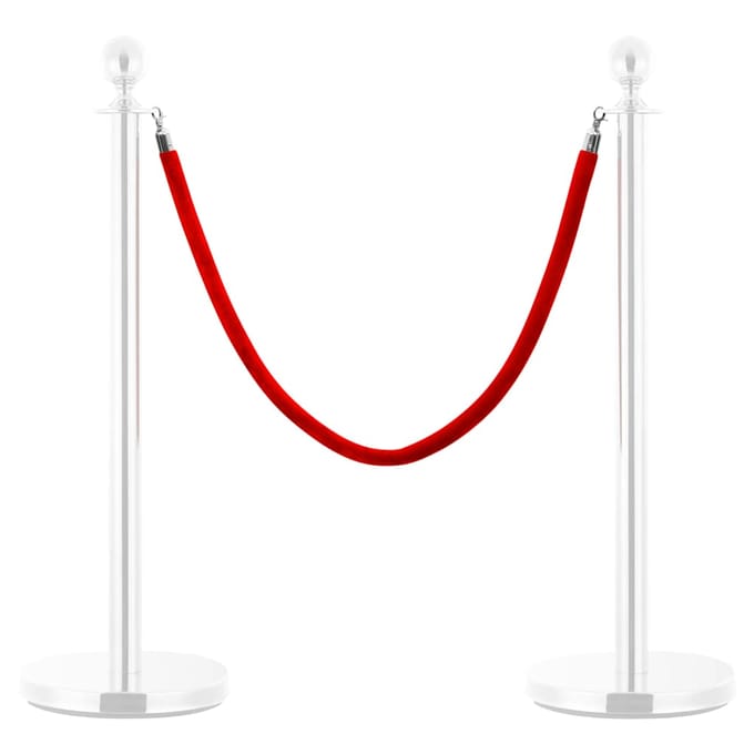 vidaXL - Afzetkoord - fluweel - rood - en - zilverkleurig