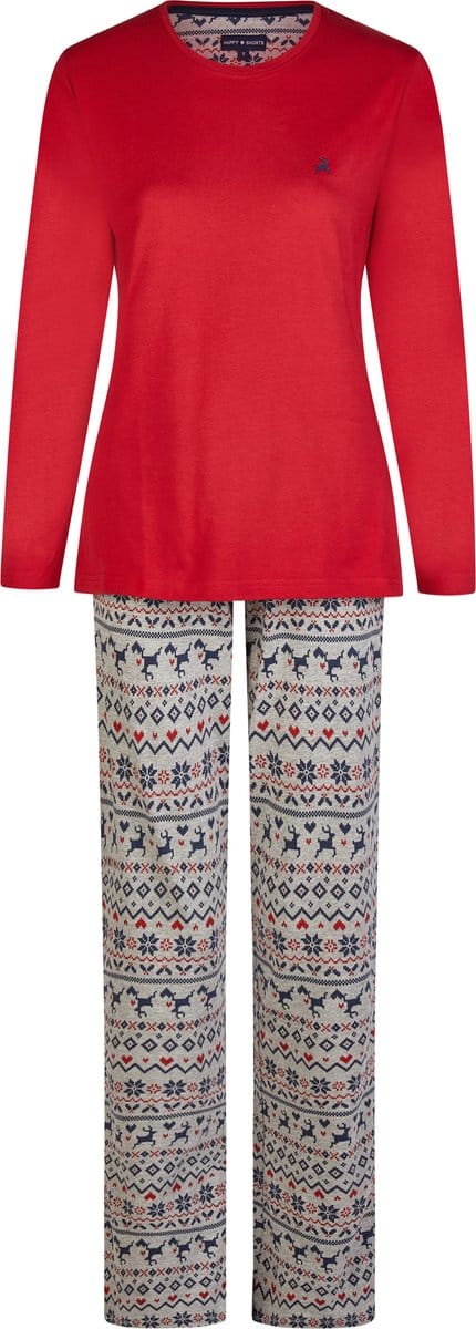 Happy Shorts Dames Kerst Pyjama Set Met Print Norway Rood - Maat S