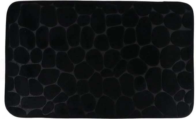 Tendance Badmat mat Pebble - microfiber - Memory Foam - zwart - 50 x 80 cm - antislip - badkamer