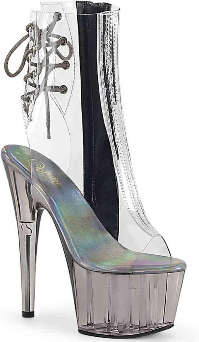 Pleaser Enkellaars -37 Shoes- ADORE-1018CT US 7 Grijs