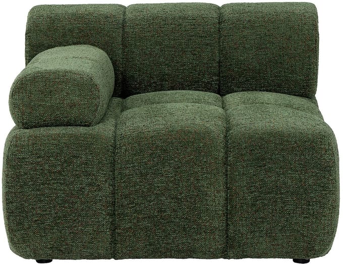 Vente-unique Fauteuil met rechte rugleuning - Hoek links - Gemêleerde stof - Groen FACIVIL