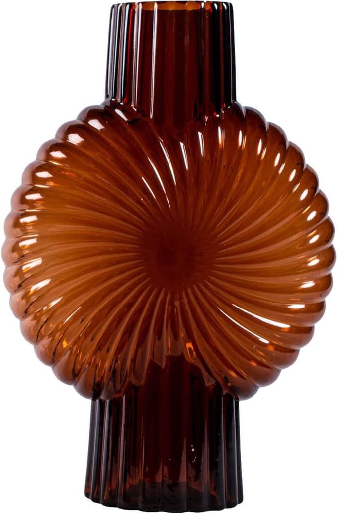 PTMD Zugar Ronde Vaas - 27 x 13 x 40 cm - Glas - Bruin
