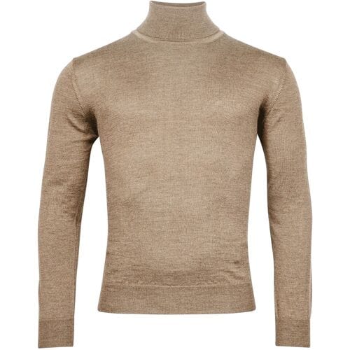 Baileys Trui Rollneck Merino Single Knit Donker Zand / male