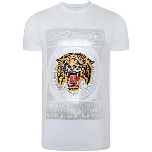 T-shirt Korte Mouw Ed Hardy Tile-Roar T-Shirt White