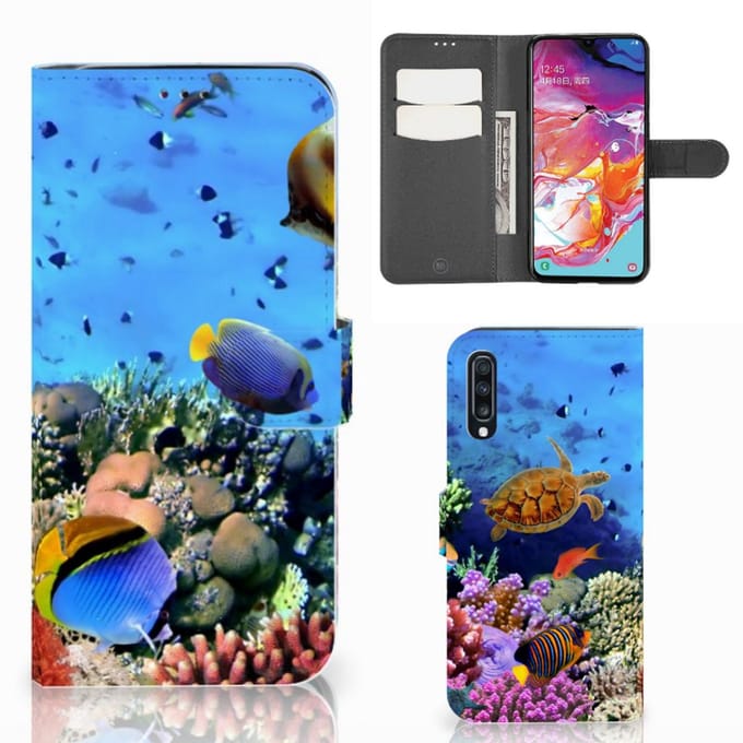 Samsung Galaxy A70 Telefoonhoesje met Pasjes Vissen