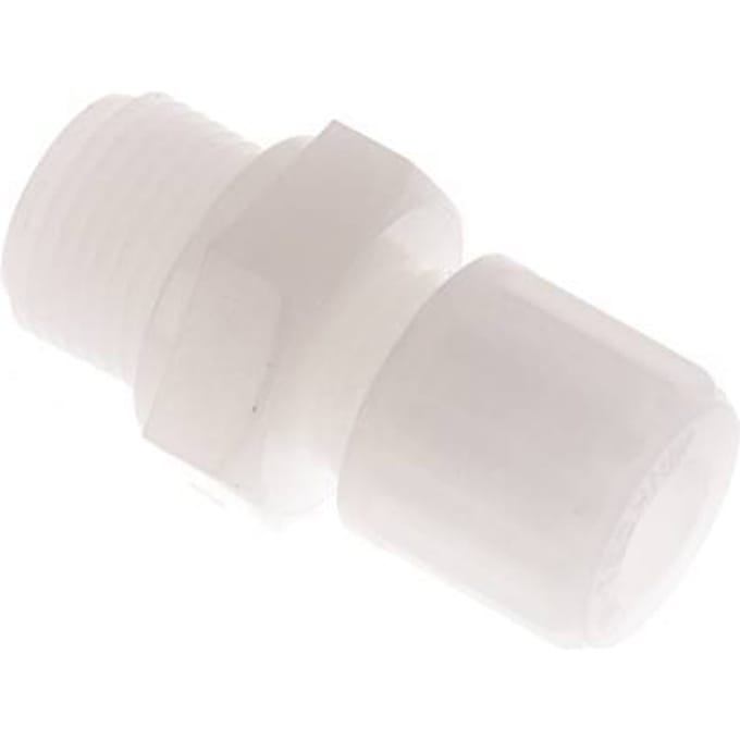 8x6mm & G3/8'' PVDF Rechte Knelfitting Buitendraad 10bar