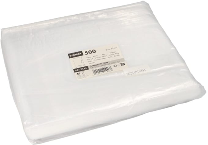 500 Poly-zak, LDPE 50 cm x 30 cm transparant