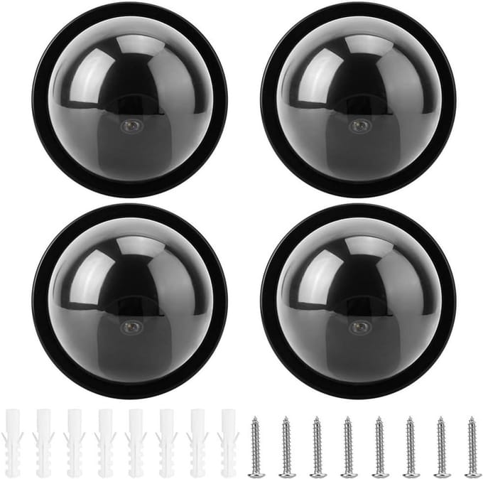Dome Camera Set - Nabootsing Beveiliging - Woning Beveiliging - Knipperend LED Licht - 6x6x6 cm - Zwart