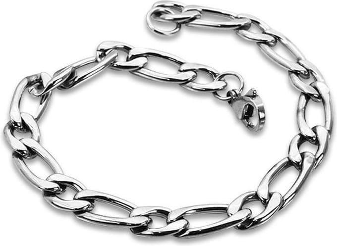 Amanto Armband Djoni - 316L Staal - Figaro Schakel - 7,5mm - 21cm