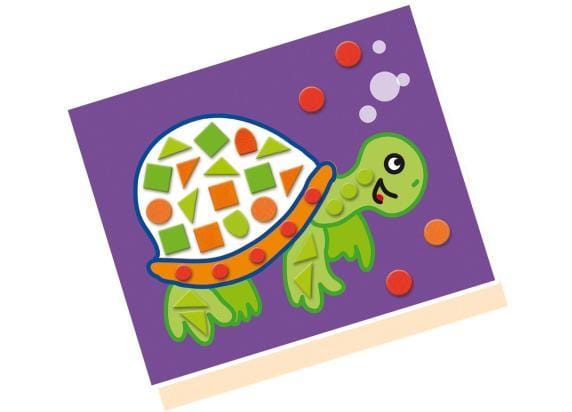 Ik leer mozaïeken - SES CREATIVE - Hobby 3 - 6 - Zelfklevende schuimvormen - 4 voorgedrukte kaarten - Leeftijd : 3+ schoon