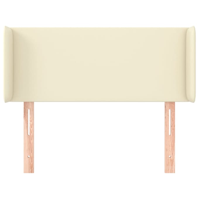 vidaXL Hoofdbord met randen 103x16x78/88 cm kunstleer crèmekleurig