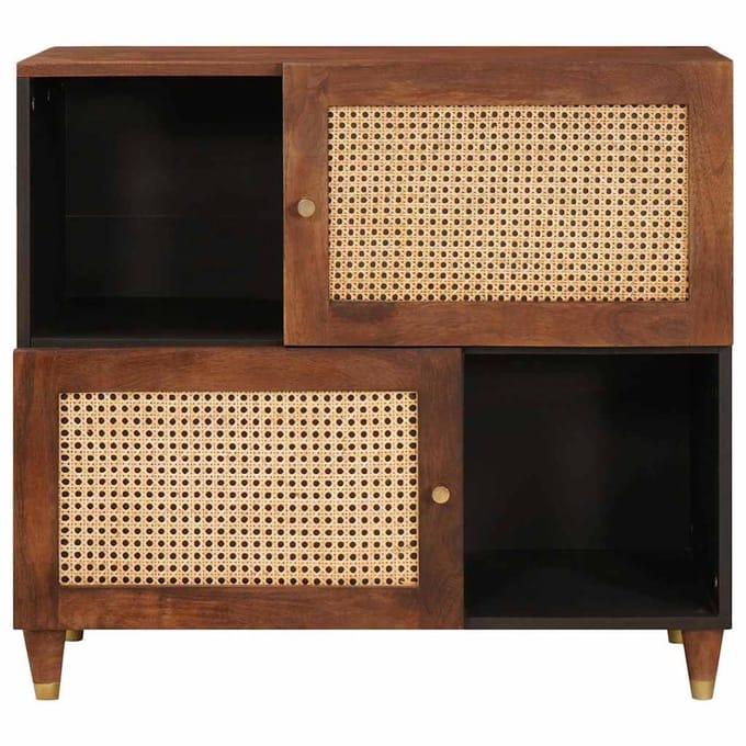 vidaXL - Dressoir - Bruin - 80 - x - 33,5 - x - 75 - cm - Massief - Mango - Hout