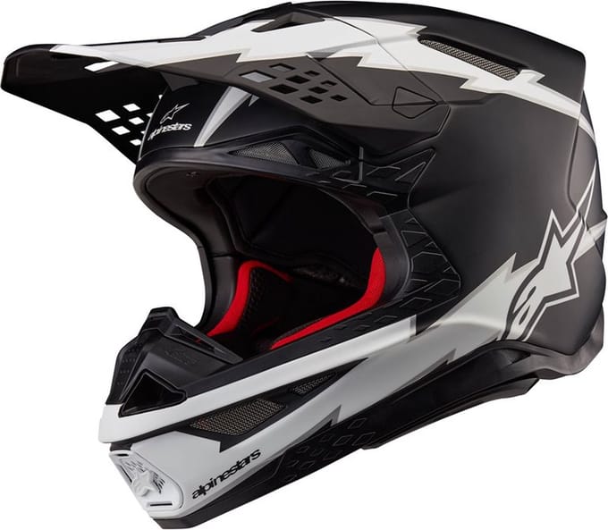 Alpinestars Supertech S-M10 Ampress Helm Ece 22.06 Zwart Wit Mat - Helm