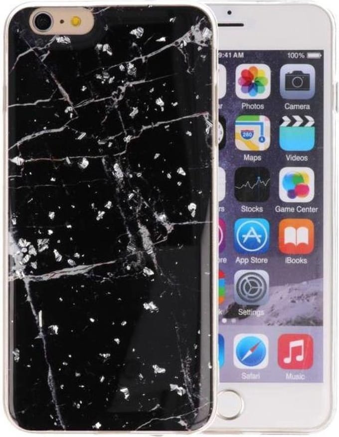 Marble Zwart Print Hardcase iPhone 6 Plus