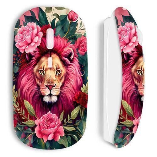 Draadloze muis - Maniacase - Leeuwenkop - Bloemenontwerp - Optisch - USB