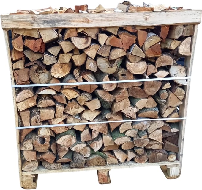 Haardhout mix, Eik, Berk, Els | 2 halve pallets 1,0 kuub strak gestapeld