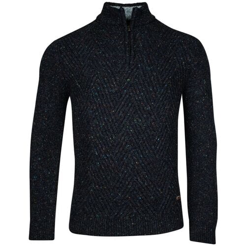 Baileys Trui Half Zip Texture Fantasy Diagonal Knit Navy / male